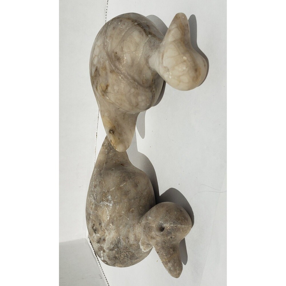 Hand Carved Quartz Granite Ducks Lot Of 2 (2.75 in X 3.25 in) No Chips! - Picture 6 of 8